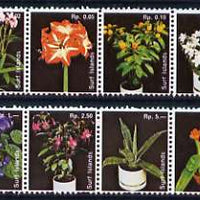 Surf Island House Plants perf set of 8 (dark background) in two se-tenant strips of 4, unmounted mint