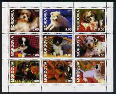 Mordovia Republic 2000 Dogs perf sheetlet containing complete set of 9 values unmounted mint