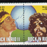 Brazil 1991 'Rock in Rio' Concert se-tenant horiz pair unmounted mint SG 2463-64