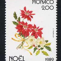 Monaco 1989 Poinsettia, Christmas Rose & Holly 2f unmounted mint, SG 1961