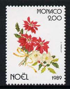 Monaco 1989 Poinsettia, Christmas Rose & Holly 2f unmounted mint, SG 1961