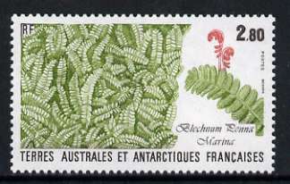 French Southern & Antarctic Territories 1989 Fern 2f 80 from Flora & Fauna set of 4 unmounted mint, SG 246