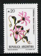 Argentine Republic 1985 Mutisia retusa (Virreina) 20a from Flowers def set, unmounted mint SG 1942b