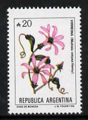 Argentine Republic 1985 Mutisia retusa (Virreina) 20a from Flowers def set, unmounted mint SG 1942b