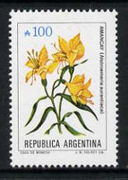 Argentine Republic 1985 Alstroemeria aurantiaca 100a from Flowers def set, unmounted mint SG 1943
