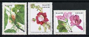 Brazil 1986 Flowers set of 3 unmounted mint, SG 2249-51