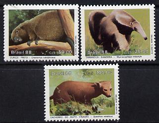 Brazil 1988 Endangered Animals set of 3 unmounted mint SG 2317-19