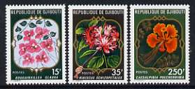 Djbouti 1978 Flowers set of 3 unmounted mint, SG 734-36