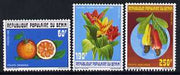 Benin 1990 Fruit & Flowers set of 3 unmounted mint, SG 1121-23