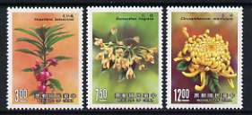 Taiwan 1988 Flowers (3rd series) set of 3 unmounted mint, SG 1809-11