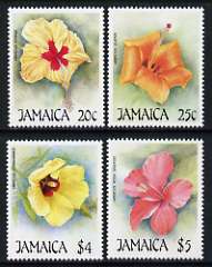 Jamaica 1987 Christmas - Flowers (2nd series), Hibiscus set of 4 unmounted mint, SG 703-06