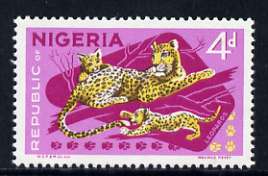 Nigeria 1969-72 Leopards 4d reprint def by NSP&M Co unmounted mint, SG 224*