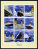Tadjikistan 1999 The Titanic imperf sheetlet containing set of 9 values unmounted mint