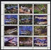 Buriatia Republic 2001 Crocodiles perf sheetlet containing 12 values unmounted mint