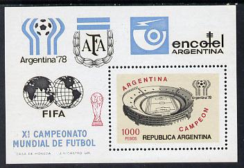 Argentine Republic 1978 Victory in Football World Cup 1,000p m/sheet SG MS 1597 unmounted mint