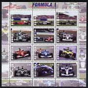 Buriatia Republic 2001 Formula 1 Motor Racing perf sheetlet containing set of 12 values unmounted mint