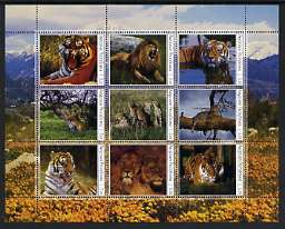 Amurskaja Republic 2000 Big Cats perf sheetlet containing set of 9 values unmounted mint