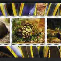 Karachaevo-Cherkesia Republic 2000 Tortoises perf sheetlet (horiz) containing 3 values, unmounted mint