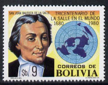 Bolivia 1980 Anniversary of Christian Schools (La Salle & Map) unmounted mint SG 1045