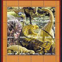 Marij El Republic 2001 Dinosaurs composite perf sheetlet containing 12 values unmounted mint