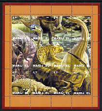 Marij El Republic 2001 Dinosaurs composite perf sheetlet containing 12 values unmounted mint