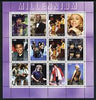 Tatarstan Republic 2001 Millennium Personalities perf sheetlet containing set of 12 values unmounted mint (Madonna, Hendrix, Satchmo, Ali, Marilyn, The Stones, Beatles etc)