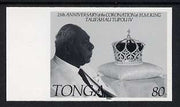 Tonga 1992 25th Anniversary of King Tupou IV 80s (King with Crown) B&W photographic Proof, as SG 1182