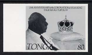 Tonga 1992 25th Anniversary of King Tupou IV 80s (King with Crown) B&W photographic Proof, as SG 1182