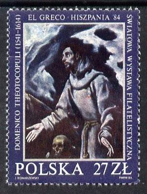 Poland 1984 'Espana 84' Stamp Exhibition (St Francis by El Greco) unmounted mint SG 2927