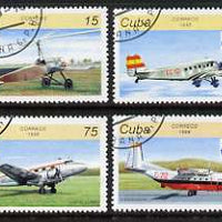 Cuba 1996 Espamer 96 Stamp Exhibition (Aircraft) complete perf set of 4 values cto used, SG 4058-61