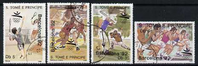 St Thomas & Prince Islands 1989 Barcelona '92 perf set of 4 values cto used, Mi,1123-26