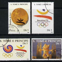 St Thomas & Prince Islands 1988 Barcelona Olympic Games perf set of 4 fine cto used Mi 1076-79