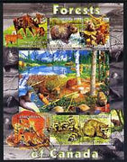 Kyrgyzstan 2004 Fauna of the World - Forests of Canada perf sheetlet containing 6 values cto used