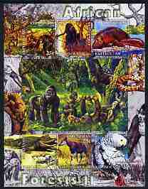 Kyrgyzstan 2004 Fauna of the World - African Forests #2 perf sheetlet containing 6 values cto used