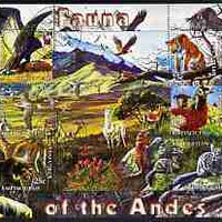 Kyrgyzstan 2004 Fauna of the World - Andes perf sheetlet containing 6 values cto used