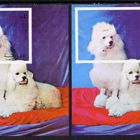 Sharjah 1972 Dogs (Poodles) imperf m/sheet with black omitted (Country, value, etc) plus normal unmounted mint (as Mi BL 119)