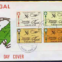 Nagaland 1982 75th Anniversary of Scouting imperf set of 4 on cover with first day cancel