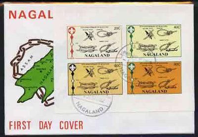 Nagaland 1982 75th Anniversary of Scouting imperf set of 4 on cover with first day cancel