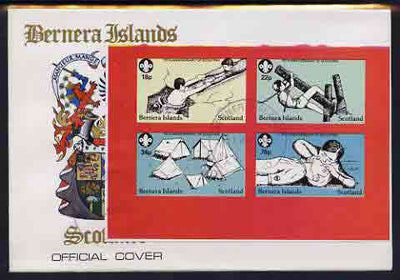 Bernera 1982 75th Anniversary of Scouting imperf set of 4 on cover with first day cancel