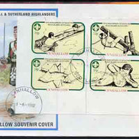 Eynhallow 1982 75th Anniversary of Scouting i,perf set of 4 on cover with first day cancel