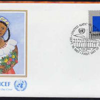 United Nations (NY) 1987 Flags of Member Nations #8 (St Lucia) on illustrated cover with special first day cancel