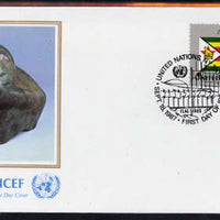 United Nations (NY) 1987 Flags of Member Nations #8 (Zimbabwe) on illustrated cover with special first day cancel