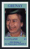 Grunay 1986 Queen's 60th Birthday imperf souvenir sheet (£1 value) unmounted mint