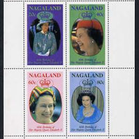 Nagaland 1986 Queen's 60th Birthday perf sheetlet containing set of 4 stamps unmounted mint