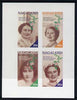 Nagaland 1985 Life & Times of HM Queen Mother imperf sheetlet of 4 values (20c, 40c, 60c & 80c) unmounted mint