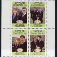 Davaar Island 1986 Royal Wedding perf sheetlet of 4, unmounted mint