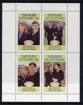 Davaar Island 1986 Royal Wedding perf sheetlet of 4, unmounted mint