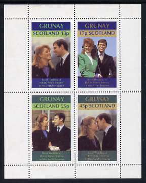 Grunay 1986 Royal Wedding perf sheetlet of 4, unmounted mint