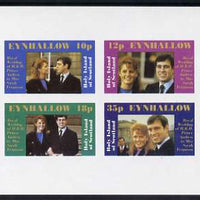 Eynhallow 1986 Royal Wedding imperf sheetlet of 4, unmounted mint