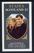 Staffa 1986 Royal Wedding imperf souvenir sheet (£1 value) unmounted mint